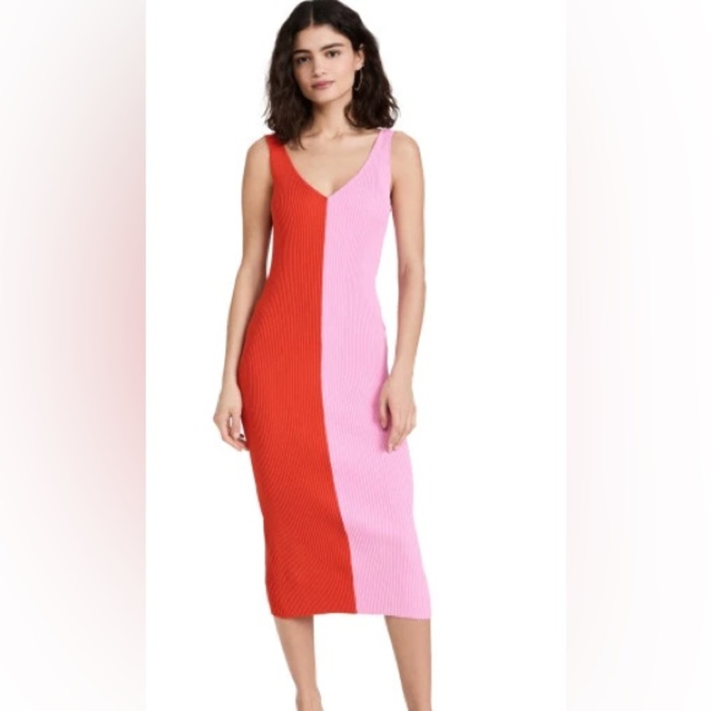Staud Dana Dress Poppy/Rosebud